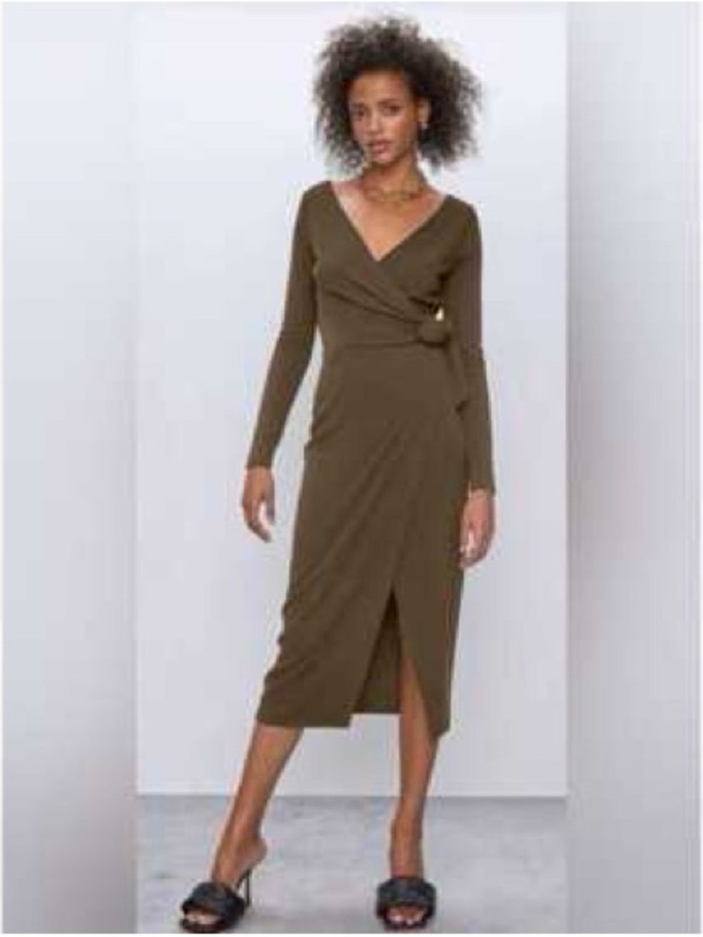 NWT Aritzia Gaudi wrap dress in Bark Brown